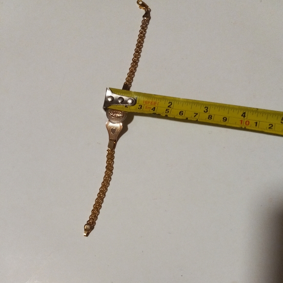 Virgin Mary Gold Plated Bracelet Oro Laminado Virgen De Guadalupe Pulsera NWOT - Picture 6 of 8